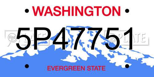 5P47751 Washington License Plate