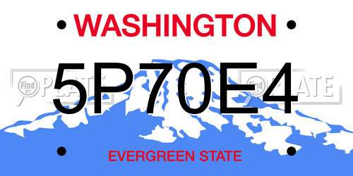 5P70E4 Washington License Plate