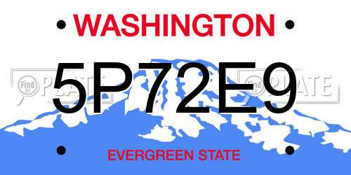 5P72E9 Washington License Plate