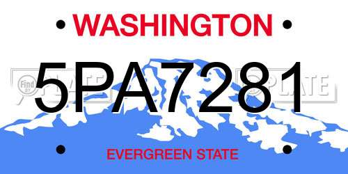 5PA7281 Washington License Plate
