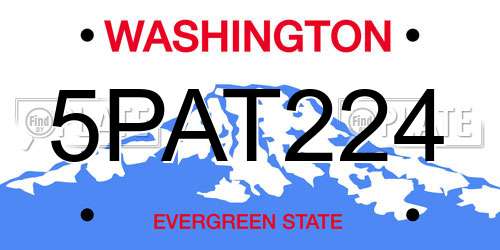 5PAT224 Washington License Plate