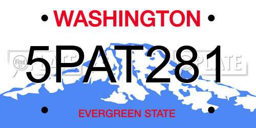 5PAT281 Washington License Plate