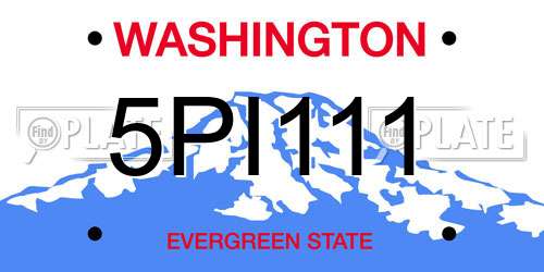 5PI111 Washington License Plate