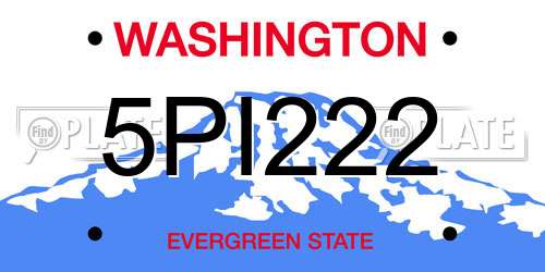 5PI222 Washington License Plate