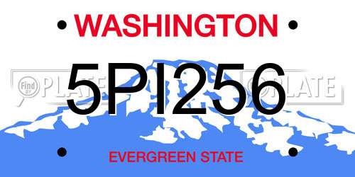 5PI256 Washington License Plate