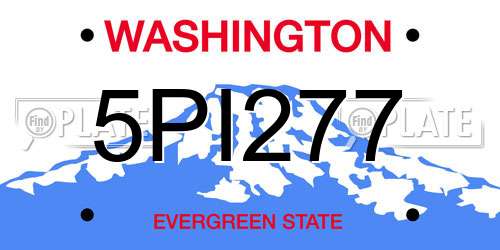 5PI277 Washington License Plate