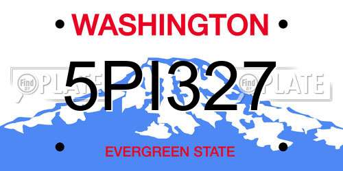 5PI327 Washington License Plate