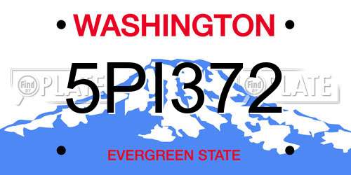 5PI372 Washington License Plate