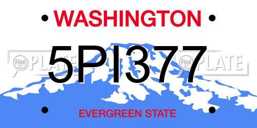 5PI377 Washington License Plate
