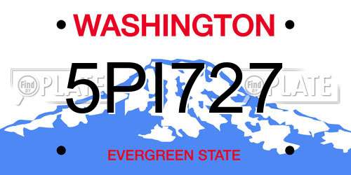 5PI727 Washington License Plate