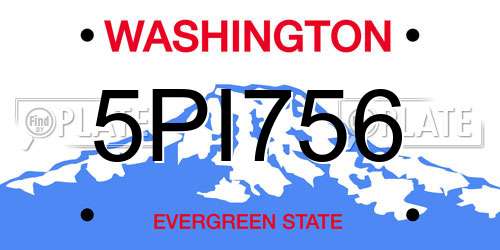 5PI756 Washington License Plate
