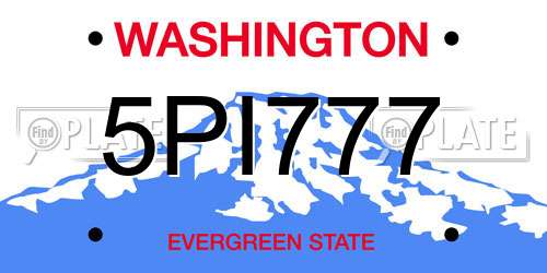 5PI777 Washington License Plate