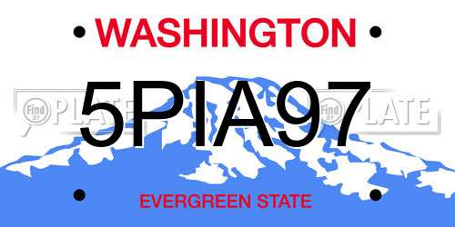 5PIA97 Washington License Plate