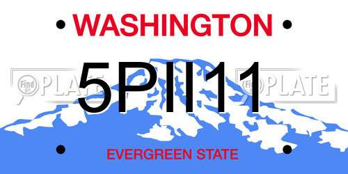 5PII11 Washington License Plate