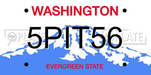5PIT56 Washington License Plate
