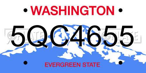 5QC4655 Washington License Plate
