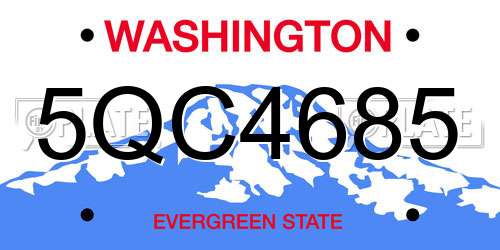 5QC4685 Washington License Plate