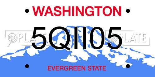 5QII05 Washington License Plate