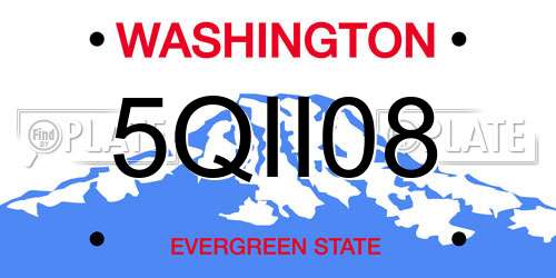 5QII08 Washington License Plate