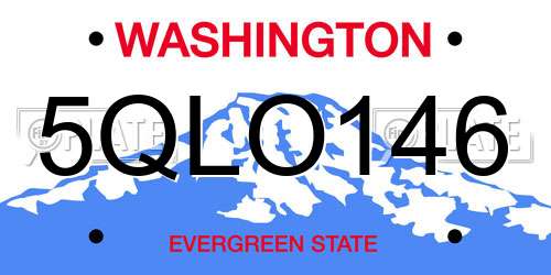 5QLO146 Washington License Plate