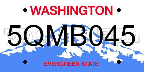 5QMB045 Washington License Plate
