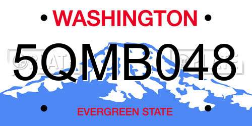 5QMB048 Washington License Plate