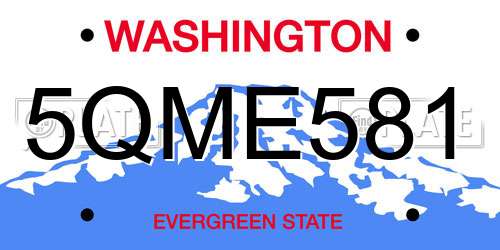 5QME581 Washington License Plate