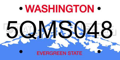 5QMS048 Washington License Plate