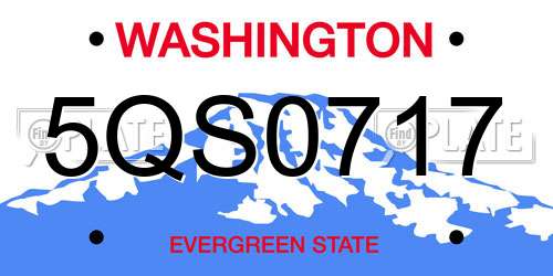 5QS0717 Washington License Plate