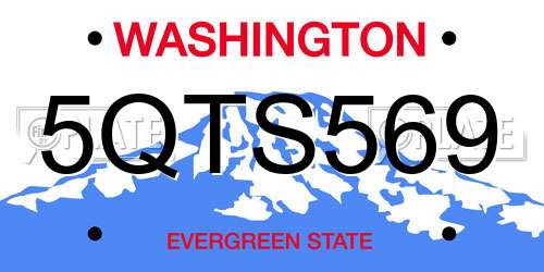 5QTS569 Washington License Plate