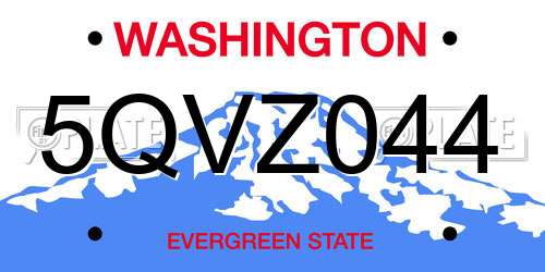 5QVZ044 Washington License Plate