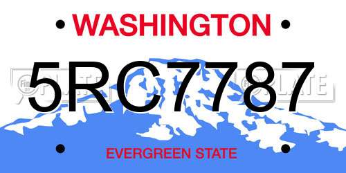 5RC7787 Washington License Plate