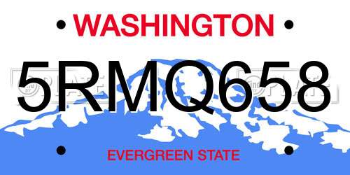 5RMQ658 Washington License Plate