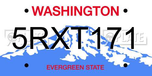 5RXT171 Washington License Plate