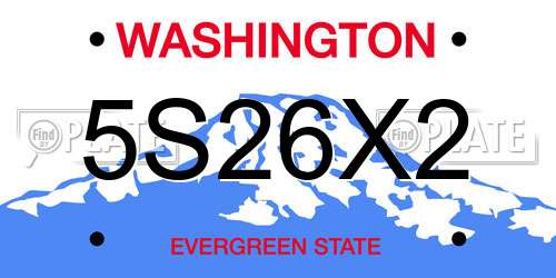 5S26X2 Washington License Plate