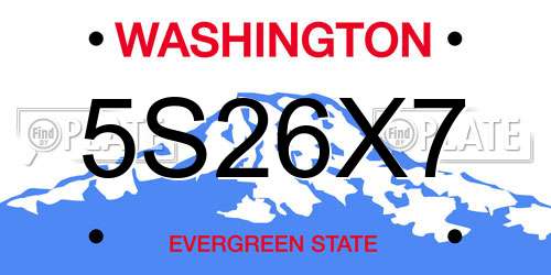 5S26X7 Washington License Plate