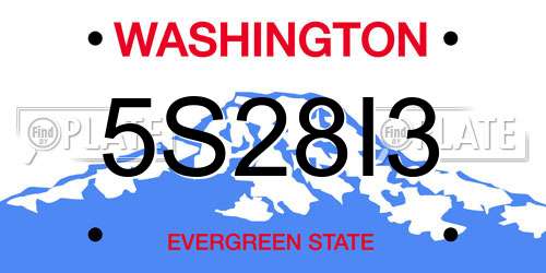 5S28I3 Washington License Plate