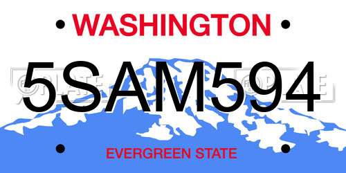 5SAM594 Washington License Plate