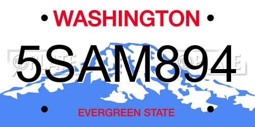 5SAM894 Washington License Plate