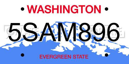 5SAM896 Washington License Plate