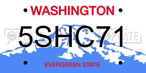 5SHC71 Washington License Plate