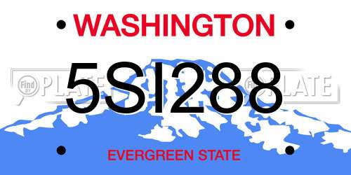 5SI288 Washington License Plate