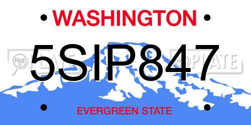 5SIP847 Washington License Plate