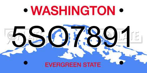 5SO7891 Washington License Plate