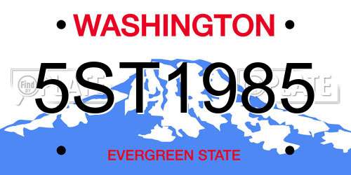 5ST1985 Washington License Plate