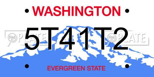 5T41T2 Washington License Plate