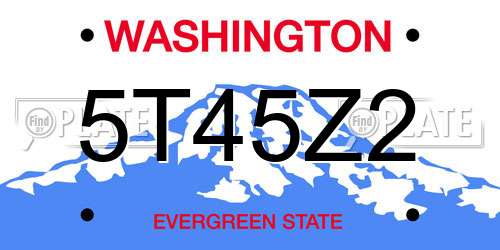 5T45Z2 Washington License Plate