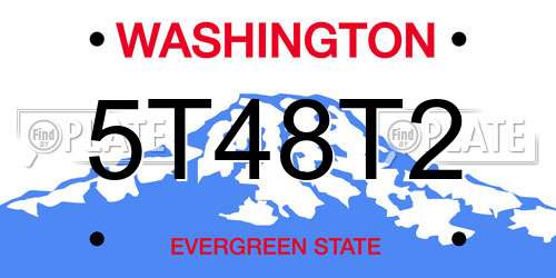 5T48T2 Washington License Plate