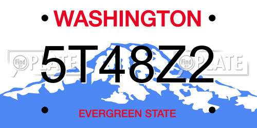 5T48Z2 Washington License Plate