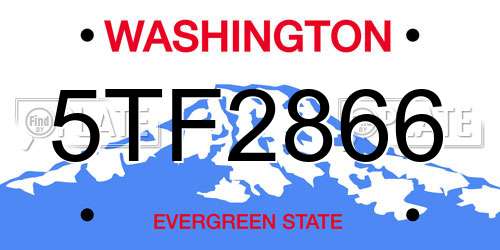 5TF2866 Washington License Plate